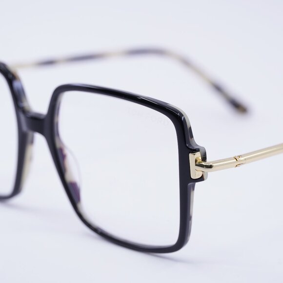 Tom Ford FT5915-B 005 Eyeglasses Black/Havana 53mm Square Frame - Picture 2 of 9
